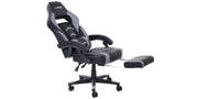 Turbo Gaming Chair with Footrest in Black & Grey