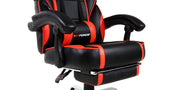 Pace Gaming Chair with Footrest in Black & Red