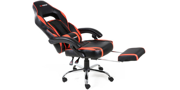 Pace Gaming Chair with Footrest in Black & Red