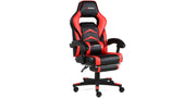 Turbo Gaming Chair with Footrest in Black & Red