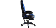 Turbo Gaming Chair with Footrest in Black & Blue