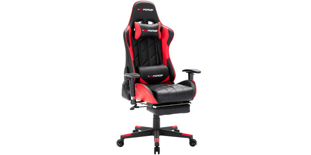 Pro GT Gaming Chair with Footstool in Black & Red