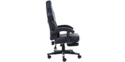 Turbo Gaming Chair with Footrest in Black & Grey