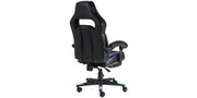 Turbo Gaming Chair with Footrest in Black & Blue