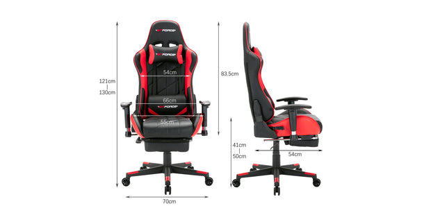 Pro GT Gaming Chair with Footstool in Black & Red