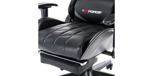 Pro GT Gaming Chair with Footstool in Black & Grey