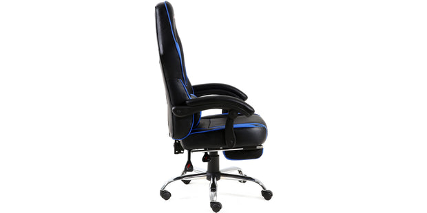 Pace Gaming Chair with Footrest in Black & Blue