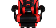 Turbo Gaming Chair with Footrest in Black & Red