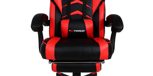 Turbo Gaming Chair with Footrest in Black & Red