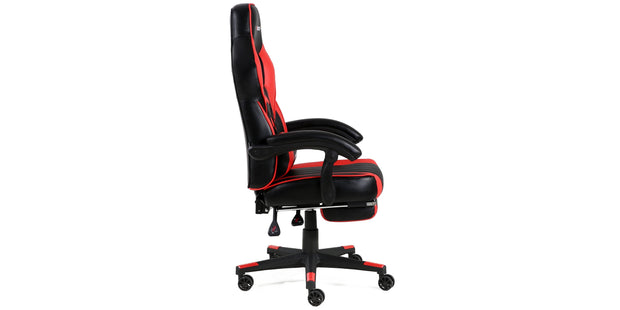 Turbo Gaming Chair with Footrest in Black & Red