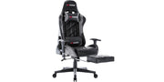 Pro GT Gaming Chair with Footstool in Black & Grey
