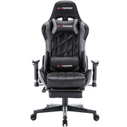 Pro GT Gaming Chair with Footstool in Black & Grey