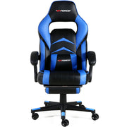 Turbo Gaming Chair with Footrest in Black & Blue