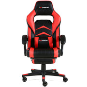 Turbo Gaming Chair with Footrest in Black & Red